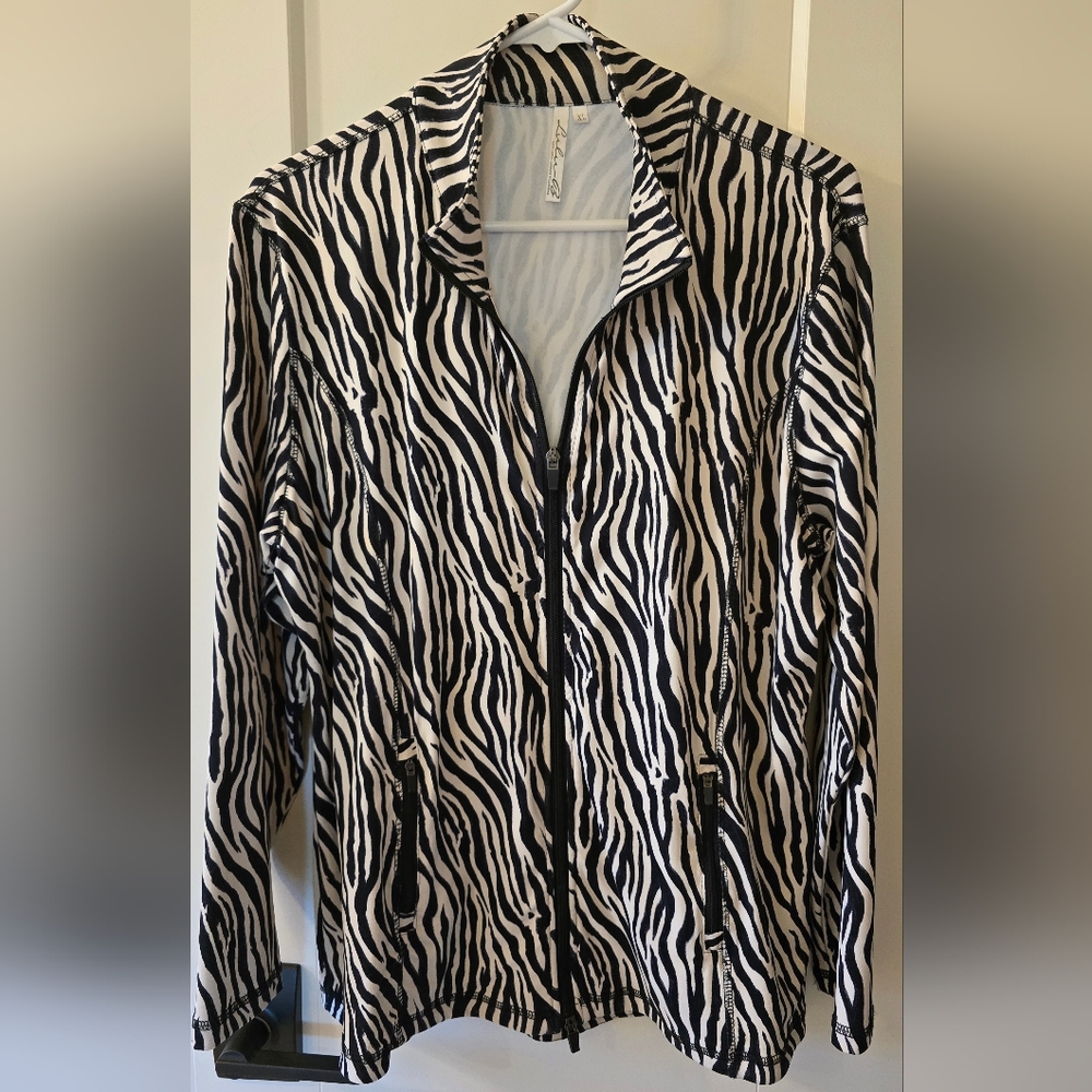 Lulu B Zebra Print Jacket Women's Size XL